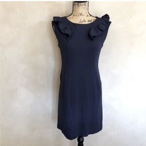 Banana Republic Navy Ruffle Dress